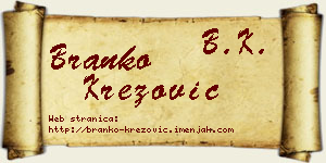 Branko Krezović vizit kartica